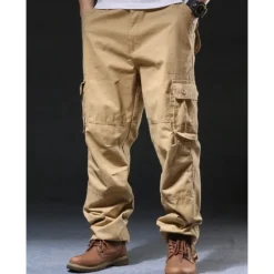 Sale OUKU Men's Cargo Pants Cargo Trousers Hiking Pants Pocket Plain Comfort Breathable Outdoor Daily Going out Fashion Casual Army Yellow Black Micro-elastic
