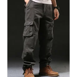 Sale OUKU Men's Cargo Pants Cargo Trousers Hiking Pants Pocket Plain Comfort Breathable Outdoor Daily Going out Fashion Casual Army Yellow Black Micro-elastic