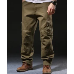 Sale OUKU Men's Cargo Pants Cargo Trousers Hiking Pants Pocket Plain Comfort Breathable Outdoor Daily Going out Fashion Casual Army Yellow Black Micro-elastic