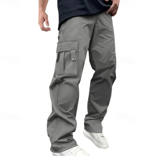 Clearance OUKU Men's Cargo Pants Cargo Trousers Trousers Casual Pants Drawstring Elastic Waist Multi Pocket Plain Wearable Outdoor Daily Camping & Hiking Fashion Classic Dark Brown Black