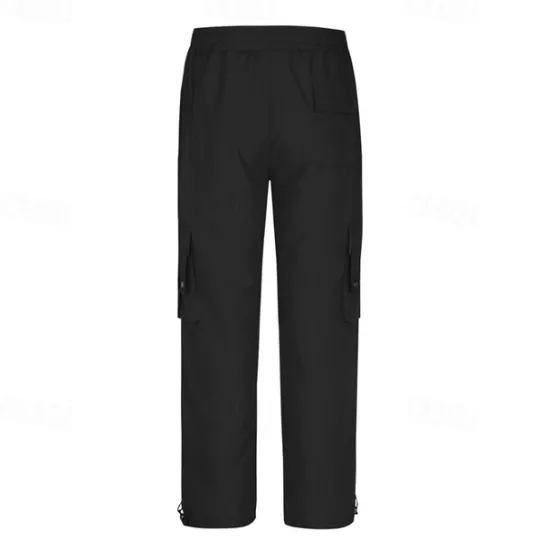 Clearance OUKU Men's Cargo Pants Cargo Trousers Trousers Casual Pants Drawstring Elastic Waist Multi Pocket Plain Wearable Outdoor Daily Camping & Hiking Fashion Classic Dark Brown Black