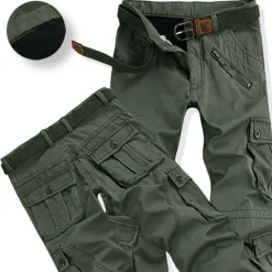 Clearance OUKU Men's Cargo Pants Cargo Trousers Combat Trousers Pocket Plain Comfort Breathable Outdoor Daily Going out Fashion Casual Black Army Green