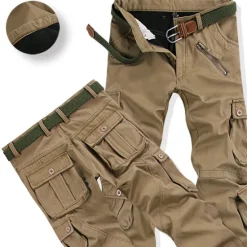 Clearance OUKU Men's Cargo Pants Cargo Trousers Combat Trousers Pocket Plain Comfort Breathable Outdoor Daily Going out Fashion Casual Black Army Green