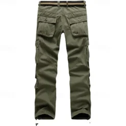 Clearance OUKU Men's Cargo Pants Cargo Trousers Combat Trousers Pocket Plain Comfort Breathable Outdoor Daily Going out Fashion Casual Black Army Green