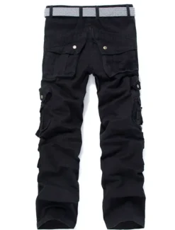 OUKU Men's Cargo Pants Cargo Trousers Trousers Multi Pocket Straight Leg Solid Colored Comfort Wearable Outdoor Daily 100% Cotton Sports Stylish ArmyGreen Black