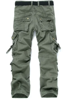 OUKU Men's Cargo Pants Cargo Trousers Trousers Multi Pocket Straight Leg Solid Colored Comfort Wearable Outdoor Daily 100% Cotton Sports Stylish ArmyGreen Black