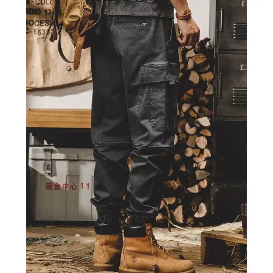 Outlet OUKU Men's Cargo Pants Cargo Trousers Techwear Pocket Drawstring Elastic Waist Plain Comfort Breathable Outdoor Daily Going out Fashion Casual Black Khaki