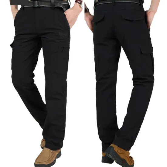 OUKU Men's Cargo Pants Cargo Trousers Combat Trousers Winter Pants Pocket Plain Comfort Breathable Outdoor Daily Going out Fashion Casual Black Army Green