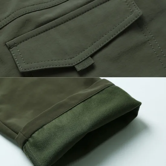 OUKU Men's Cargo Pants Cargo Trousers Combat Trousers Winter Pants Pocket Plain Comfort Breathable Outdoor Daily Going out Fashion Casual Black Army Green