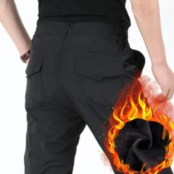 OUKU Men's Cargo Pants Cargo Trousers Combat Trousers Winter Pants Pocket Plain Comfort Breathable Outdoor Daily Going out Fashion Casual Black Army Green