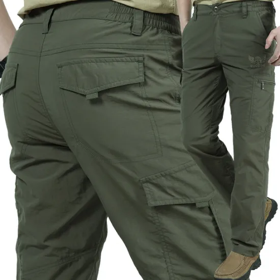 OUKU Men's Cargo Pants Cargo Trousers Combat Trousers Winter Pants Pocket Plain Comfort Breathable Outdoor Daily Going out Fashion Casual Black Army Green