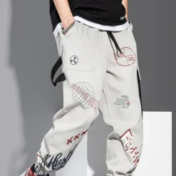 Best OUKU Men's Cargo Pants Cargo Trousers Joggers Trousers Drawstring Elastic Waist Multi Pocket Graphic Prints Breathable Soft Casual Daily Fashion Streetwear Black Gray