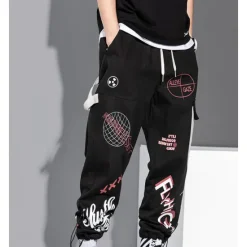 Best OUKU Men's Cargo Pants Cargo Trousers Joggers Trousers Drawstring Elastic Waist Multi Pocket Graphic Prints Breathable Soft Casual Daily Fashion Streetwear Black Gray