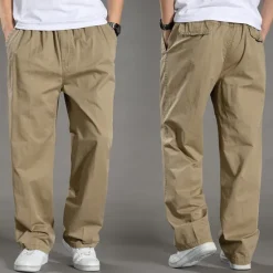 Best OUKU Men's Cargo Pants Cargo Trousers Trousers Elastic Waist Straight Leg Plain Outdoor Sports Full Length Casual Daily Stylish Classic Style ArmyGreen Black