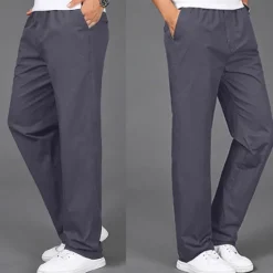 Best OUKU Men's Cargo Pants Cargo Trousers Trousers Elastic Waist Straight Leg Plain Outdoor Sports Full Length Casual Daily Stylish Classic Style ArmyGreen Black