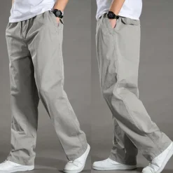 Best OUKU Men's Cargo Pants Cargo Trousers Trousers Elastic Waist Straight Leg Plain Outdoor Sports Full Length Casual Daily Stylish Classic Style ArmyGreen Black