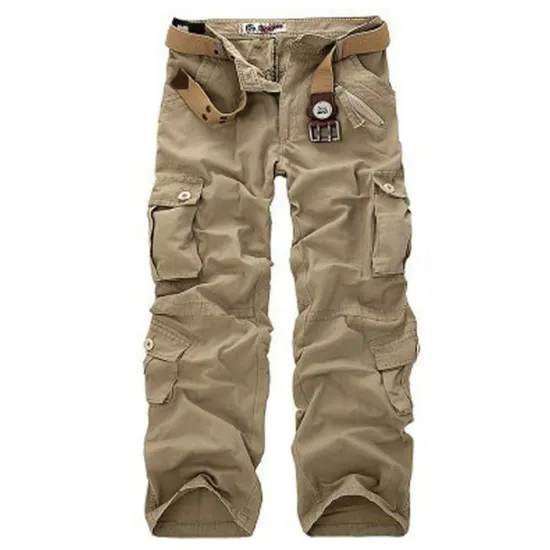 OUKU Men's Cargo Pants Cargo Trousers Tactical Pants Trousers Camo Pants Leg Drawstring Multi Pocket Camouflage Outdoor Work Streetwear Tactical Prairie camouflage naturals