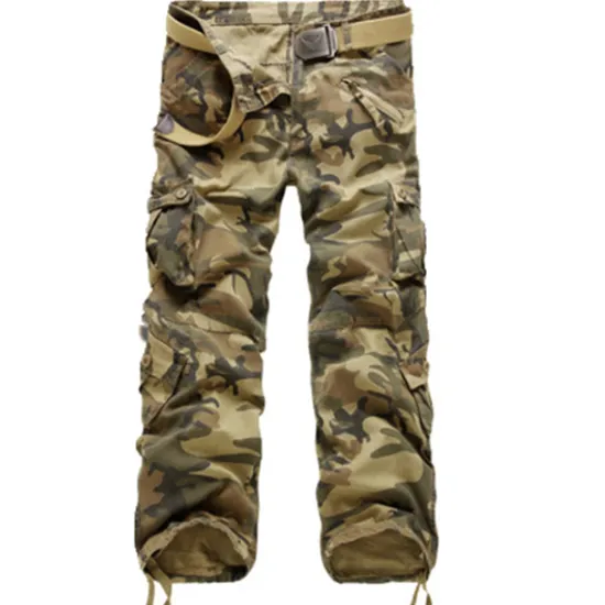 OUKU Men's Cargo Pants Cargo Trousers Tactical Pants Trousers Camo Pants Leg Drawstring Multi Pocket Camouflage Outdoor Work Streetwear Tactical Prairie camouflage naturals