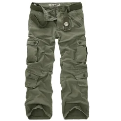 OUKU Men's Cargo Pants Cargo Trousers Tactical Pants Trousers Camo Pants Leg Drawstring Multi Pocket Camouflage Outdoor Work Streetwear Tactical Prairie camouflage naturals