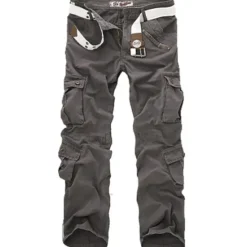 OUKU Men's Cargo Pants Cargo Trousers Tactical Pants Trousers Camo Pants Leg Drawstring Multi Pocket Camouflage Outdoor Work Streetwear Tactical Prairie camouflage naturals