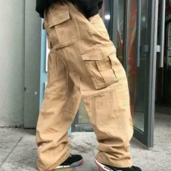 Sale OUKU Men's Cargo Pants Cargo Trousers Combat Trousers Pocket Plain Comfort Soft Outdoor Daily Going out Casual Big and Tall Black Green