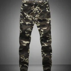 Online OUKU Men's Cargo Pants Cargo Trousers Joggers Pocket Camouflage Comfort Breathable Outdoor Daily Going out 100% Cotton Fashion Casual White Army Green