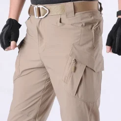 Sale OUKU Men's Cargo Pants Cargo Trousers Tactical Pants Trousers Hiking Pants Elastic Waist Multi Pocket Plain Waterproof Quick Dry Full Length Outdoor Casual Camping & Hiking Fashion Streetwear Black Green