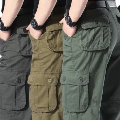 OUKU Men's Cargo Pants Cargo Trousers Hiking Pants 6 Pocket Plain Comfort Breathable Outdoor Daily Going out Fashion Casual Gray Green Army Yellow Micro-elastic