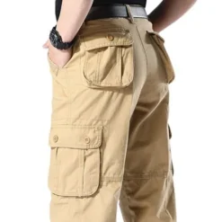 OUKU Men's Cargo Pants Cargo Trousers Hiking Pants 6 Pocket Plain Comfort Breathable Outdoor Daily Going out Fashion Casual Gray Green Army Yellow Micro-elastic