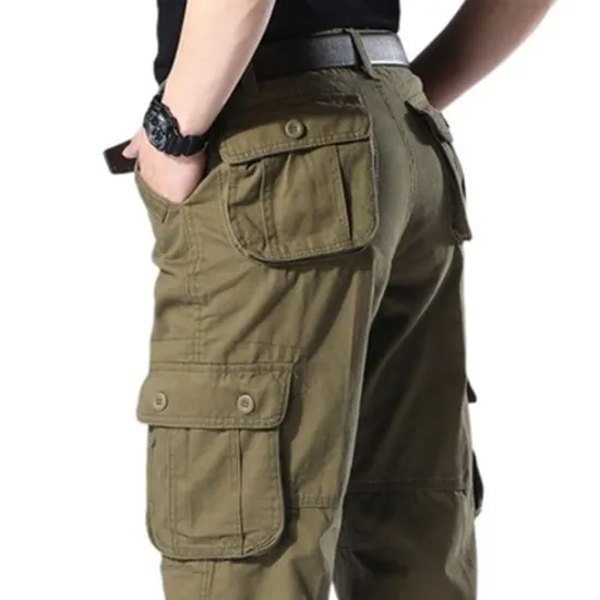 OUKU Men's Cargo Pants Cargo Trousers Hiking Pants 6 Pocket Plain Comfort Breathable Outdoor Daily Going out Fashion Casual Gray Green Army Yellow Micro-elastic
