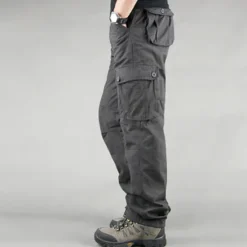 OUKU Men's Cargo Pants Cargo Trousers Hiking Pants 6 Pocket Plain Comfort Breathable Outdoor Daily Going out Fashion Casual Gray Green Army Yellow Micro-elastic