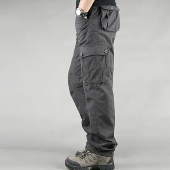 OUKU Men's Cargo Pants Cargo Trousers Hiking Pants 6 Pocket Plain Comfort Breathable Outdoor Daily Going out Fashion Casual Gray Green Army Yellow Micro-elastic