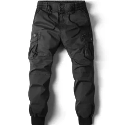 OUKU Men's Cargo Pants Cargo Trousers Trousers Tactical Drawstring Elastic Waist Multi Pocket Plain Breathable Outdoor Full Length Casual Daily Casual Tactical ArmyGreen Black Micro-elastic