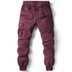 OUKU Men's Cargo Pants Cargo Trousers Trousers Tactical Drawstring Elastic Waist Multi Pocket Plain Breathable Outdoor Full Length Casual Daily Casual Tactical ArmyGreen Black Micro-elastic
