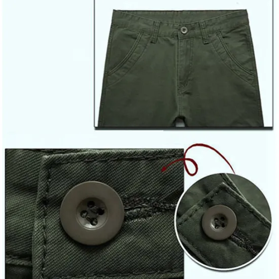 Sale OUKU Men's Cargo Pants Combat Trousers 8 Pocket Plain Breathable Lightweight Full Length Casual Daily Trousers ArmyGreen Black Micro-elastic