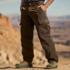 Sale OUKU Men's Cargo Pants Corduroy Pants Trousers Baggy Pants Casual Pants Elastic Waist Multi Pocket Straight Leg Plain Comfort Soft Full Length Outdoor Casual Daily Fashion Streetwear Black Blue