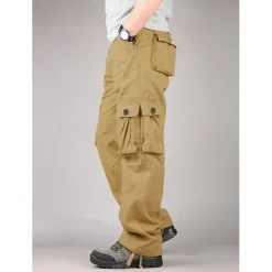OUKU Men's Cargo Pants Hiking Pants Trousers Work Pants Military Outdoor Ripstop Breathable Quick Dry Multi Pockets Bottoms 6 Pockets Black Green Cotton Hunting Fishing Climbing 30 32 34 36 38