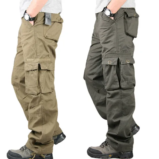 OUKU Men's Cargo Pants Hiking Pants Trousers Work Pants Military Outdoor Ripstop Breathable Quick Dry Multi Pockets Bottoms 6 Pockets Black Green Cotton Hunting Fishing Climbing 30 32 34 36 38