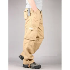 OUKU Men's Cargo Pants Hiking Pants Trousers Work Pants Military Outdoor Ripstop Breathable Quick Dry Multi Pockets Bottoms 6 Pockets Black Green Cotton Hunting Fishing Climbing 30 32 34 36 38
