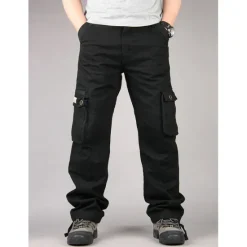 OUKU Men's Cargo Pants Hiking Pants Trousers Work Pants Military Outdoor Ripstop Breathable Quick Dry Multi Pockets Bottoms 6 Pockets Black Green Cotton Hunting Fishing Climbing 30 32 34 36 38