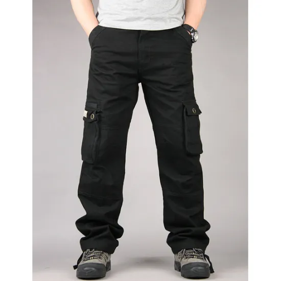 OUKU Men's Cargo Pants Hiking Pants Trousers Work Pants Military Outdoor Ripstop Breathable Quick Dry Multi Pockets Bottoms 6 Pockets Black Green Cotton Hunting Fishing Climbing 30 32 34 36 38