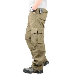 OUKU Men's Cargo Pants Hiking Pants Trousers Work Pants Military Outdoor Ripstop Breathable Quick Dry Multi Pockets Bottoms 6 Pockets Black Green Cotton Hunting Fishing Climbing 30 32 34 36 38