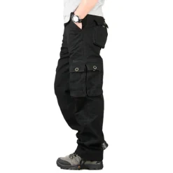 OUKU Men's Cargo Pants Hiking Pants Trousers Work Pants Military Outdoor Ripstop Breathable Quick Dry Multi Pockets Bottoms 6 Pockets Black Green Cotton Hunting Fishing Climbing 30 32 34 36 38
