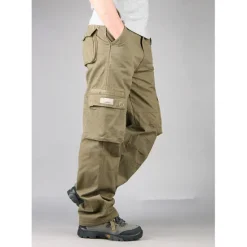 OUKU Men's Cargo Pants Hiking Pants Trousers Work Pants Military Outdoor Ripstop Breathable Quick Dry Multi Pockets Bottoms 6 Pockets Black Green Cotton Hunting Fishing Climbing 30 32 34 36 38