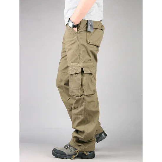 OUKU Men's Cargo Pants Hiking Pants Trousers Work Pants Military Outdoor Ripstop Breathable Quick Dry Multi Pockets Bottoms 6 Pockets Black Green Cotton Hunting Fishing Climbing 30 32 34 36 38