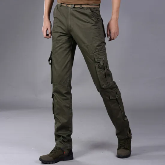 Sale OUKU Men's Cargo Pants Hiking Pants Trousers Work Pants Military Outdoor Loose Ripstop Multi-Pockets Breathable Multi Pockets Pants / Trousers Bottoms Black Army Green Cotton Work Camping / Hiking Hunting