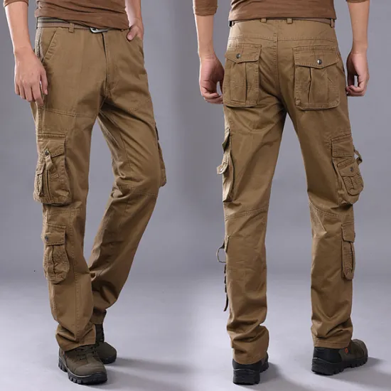 Sale OUKU Men's Cargo Pants Hiking Pants Trousers Work Pants Military Outdoor Loose Ripstop Multi-Pockets Breathable Multi Pockets Pants / Trousers Bottoms Black Army Green Cotton Work Camping / Hiking Hunting