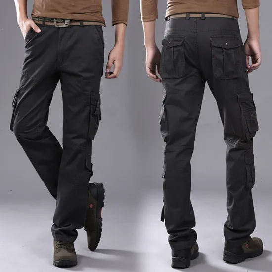 Sale OUKU Men's Cargo Pants Hiking Pants Trousers Work Pants Military Outdoor Loose Ripstop Multi-Pockets Breathable Multi Pockets Pants / Trousers Bottoms Black Army Green Cotton Work Camping / Hiking Hunting