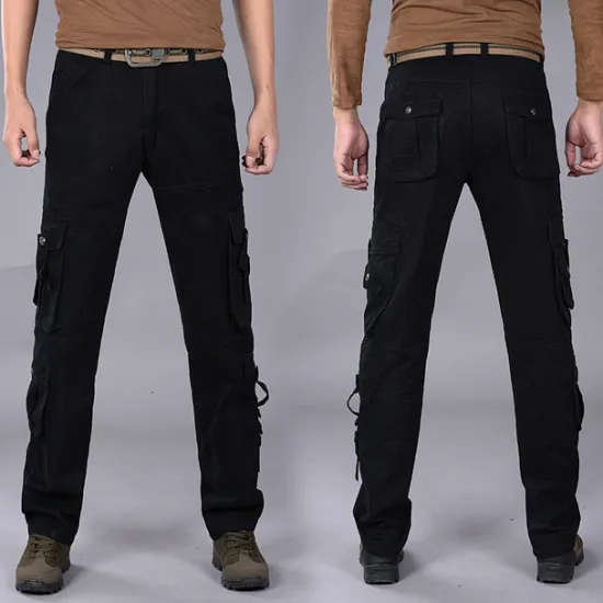 Sale OUKU Men's Cargo Pants Hiking Pants Trousers Work Pants Military Outdoor Loose Ripstop Multi-Pockets Breathable Multi Pockets Pants / Trousers Bottoms Black Army Green Cotton Work Camping / Hiking Hunting