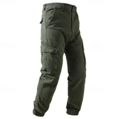 Online OUKU Men's Cargo Pants Joggers Trousers Buttons Multi Pocket Elastic Cuff Plain Wearable Outdoor Daily Camping & Hiking Fashion Classic Black Army Green